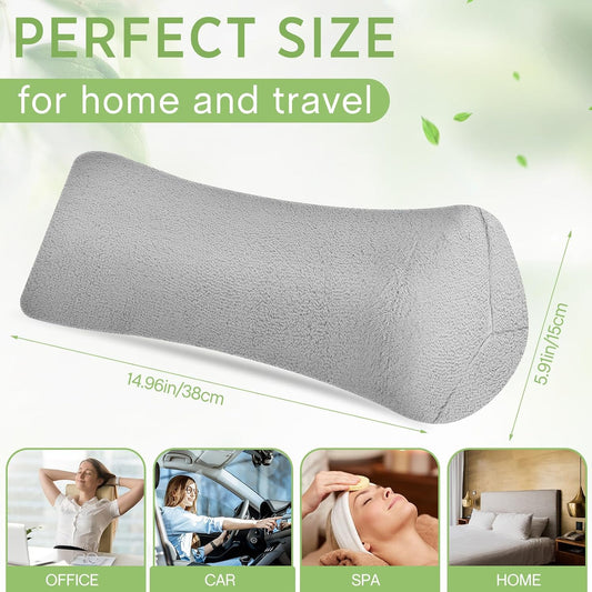 DoubleFill 2 Pcs Buckwheat Neck Pillow Adjustable, Gray, Plush