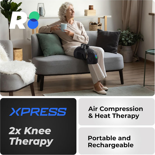 Xpress Knee Massager for Pain Relief | Leg Massager with Heat & Compression