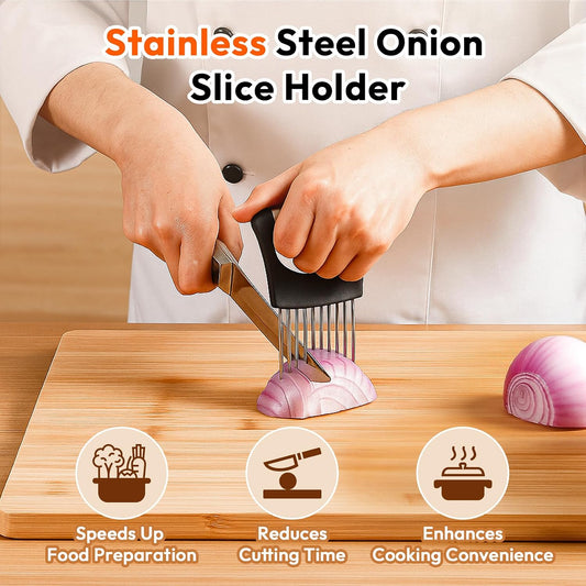 Onion Slicer with Protective Case, Onion Cutter, Meat Tenderizer Tool