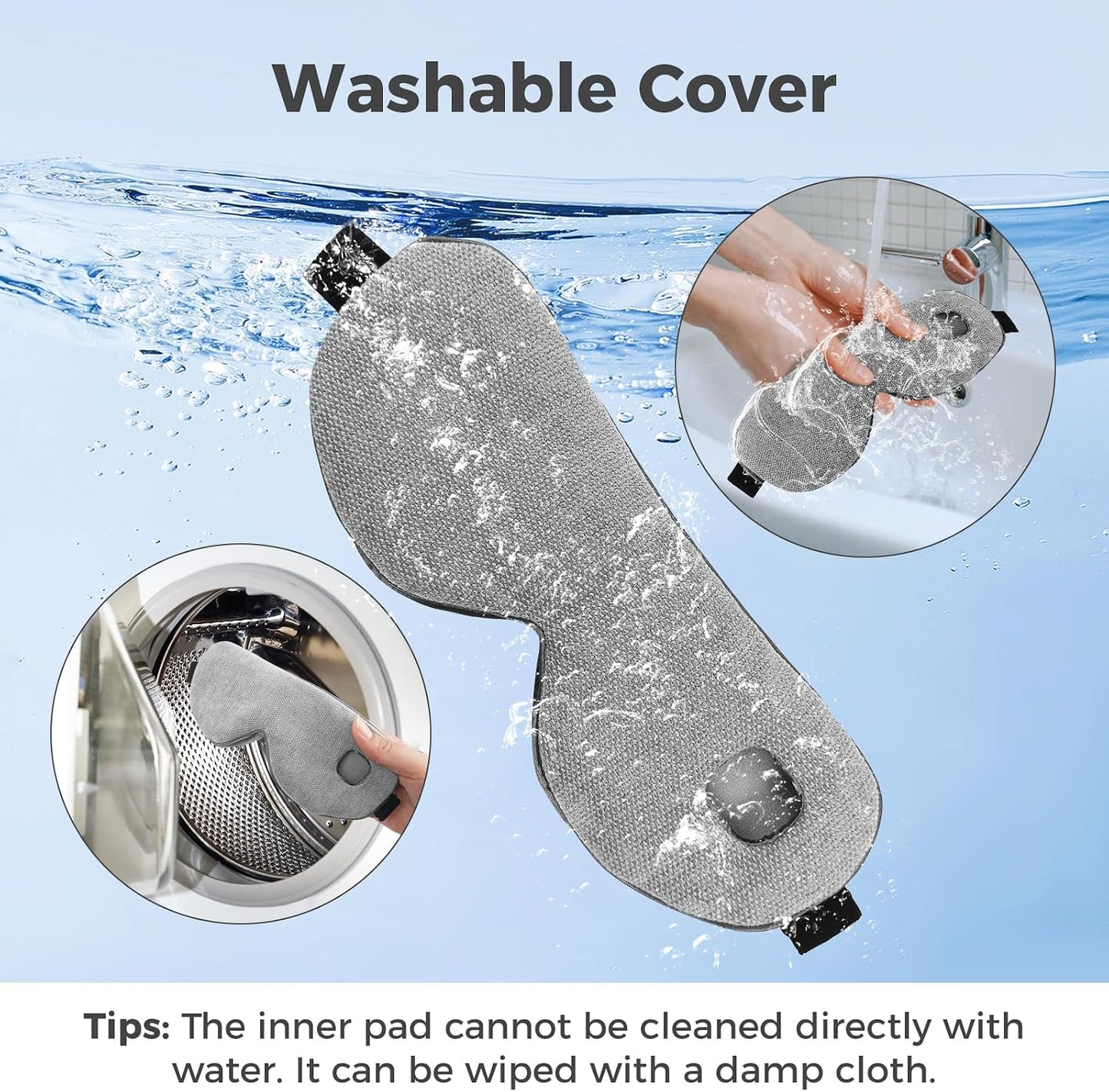 Heated Eye Mask for Dry Eyes, Cordless Warm Eye Compress with 4 Heat Levels, 4-Level Timing, 1000mAh Rechargeable, Blepharitis, Styes, Washable Cover, Travel, Gifts for Family(Beige)