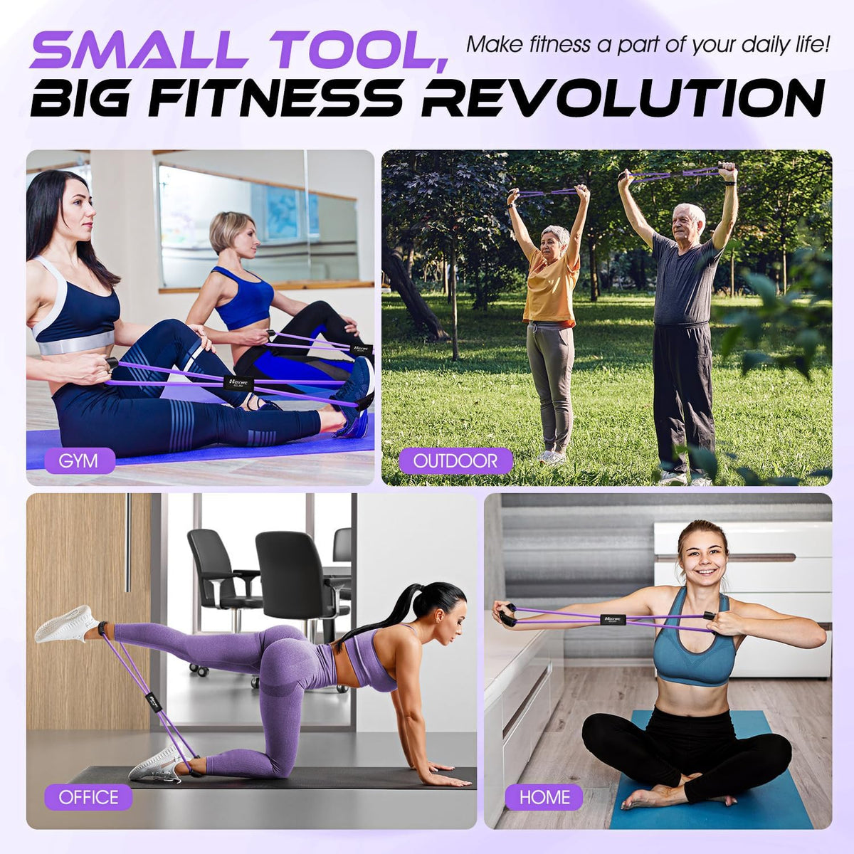 Resistance Bands, Figure 8 Resistance Band, Exercise Bands with Handles, Weights Workout Bands for Arms, Back, Shoulder, Leg, Physical Therapy, Pilates, Home Workout Equipment That Replace Dumbbells