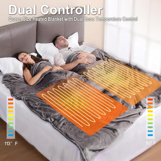 Electric Heated Blanket, Super Cozy 2-Layer Flannel Heated Throw | ETL & FCC Certified, 3 Heating Levels, 4H Auto Off, Overheat Protection, for Couch & Bed, Office, Gifts for Women, Men, Moose