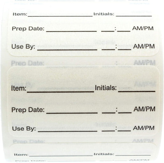 500 Dissolvable Food Prep Labels 1" x 2" Restaurant Quality Food Stickers/Meal Prep Leftovers Containers Organization/Made in The USA