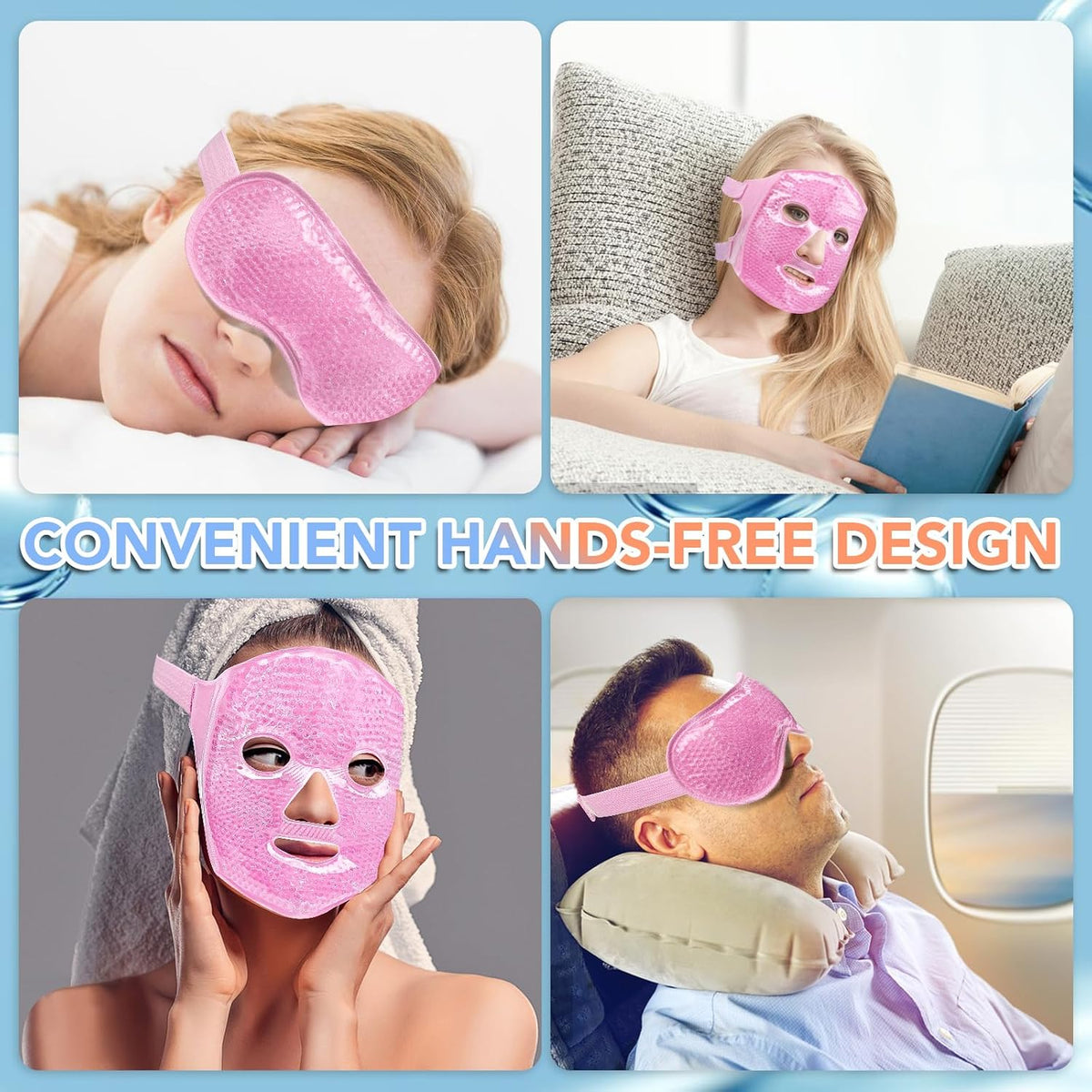 XPCARE Colding Ice Face Mask and Cooling Eye Mask for Puffy Eyes (Blue)