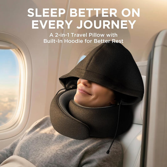 Dot&Dot Twist Memory Foam Travel Pillow, Bendable Neck Pillow for Airplane, Car and Home, 26-Inch Adjustable Roll with Washable Cotton Cover, Gray