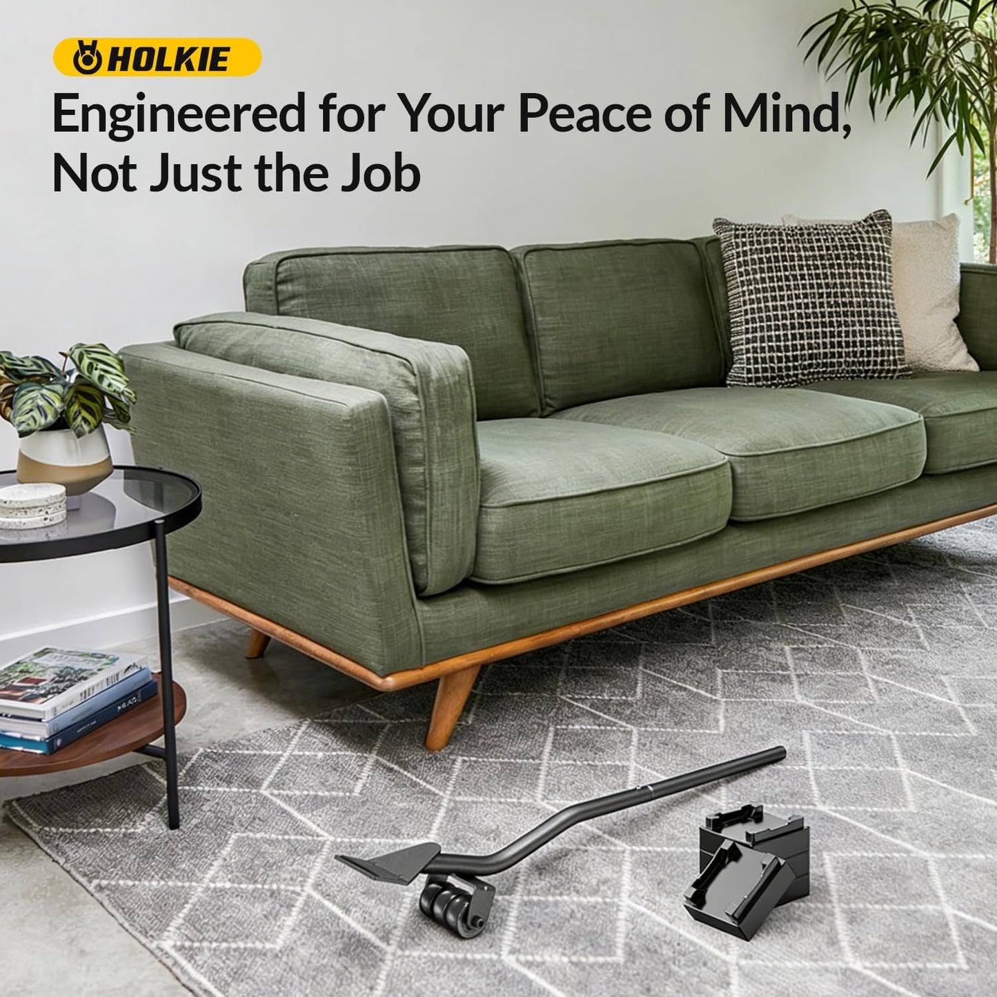 HOLKIE Heavy Duty Furniture Jack for Sliders on Carpet 4 Stackable Blocks | 660 lbs Load Appliance Lifter Jack| to Raise Furniture| Back Saving Furniture Lifter Tool| for Pads on Hardwood Floors|