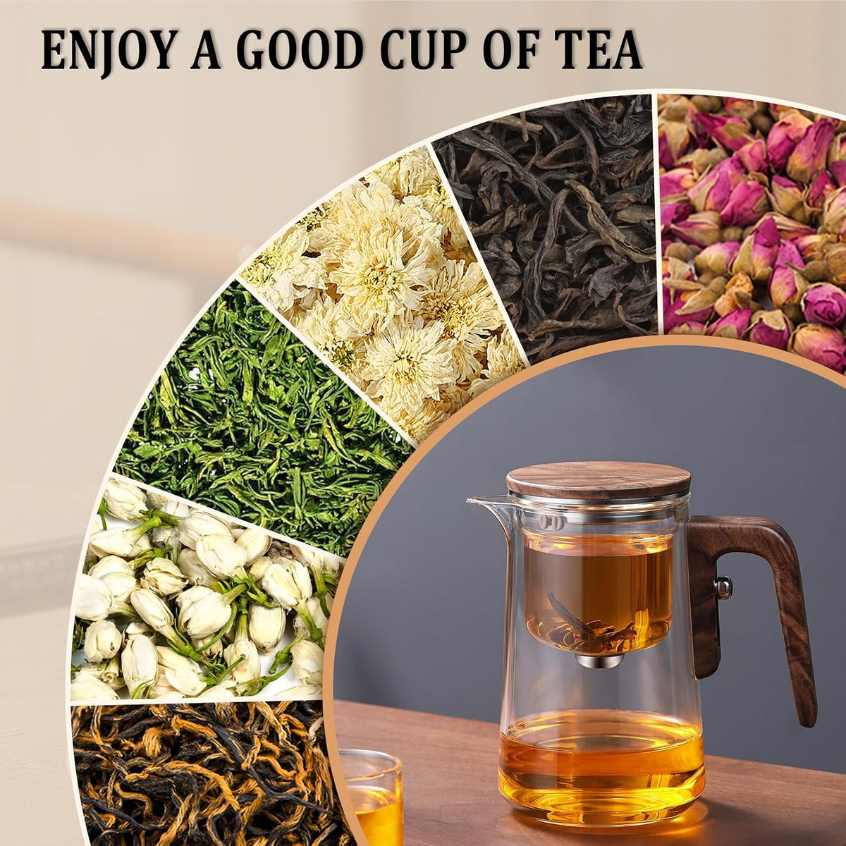 800ml Witchcraft Glass Teapot with Magnetic Water Separation Design