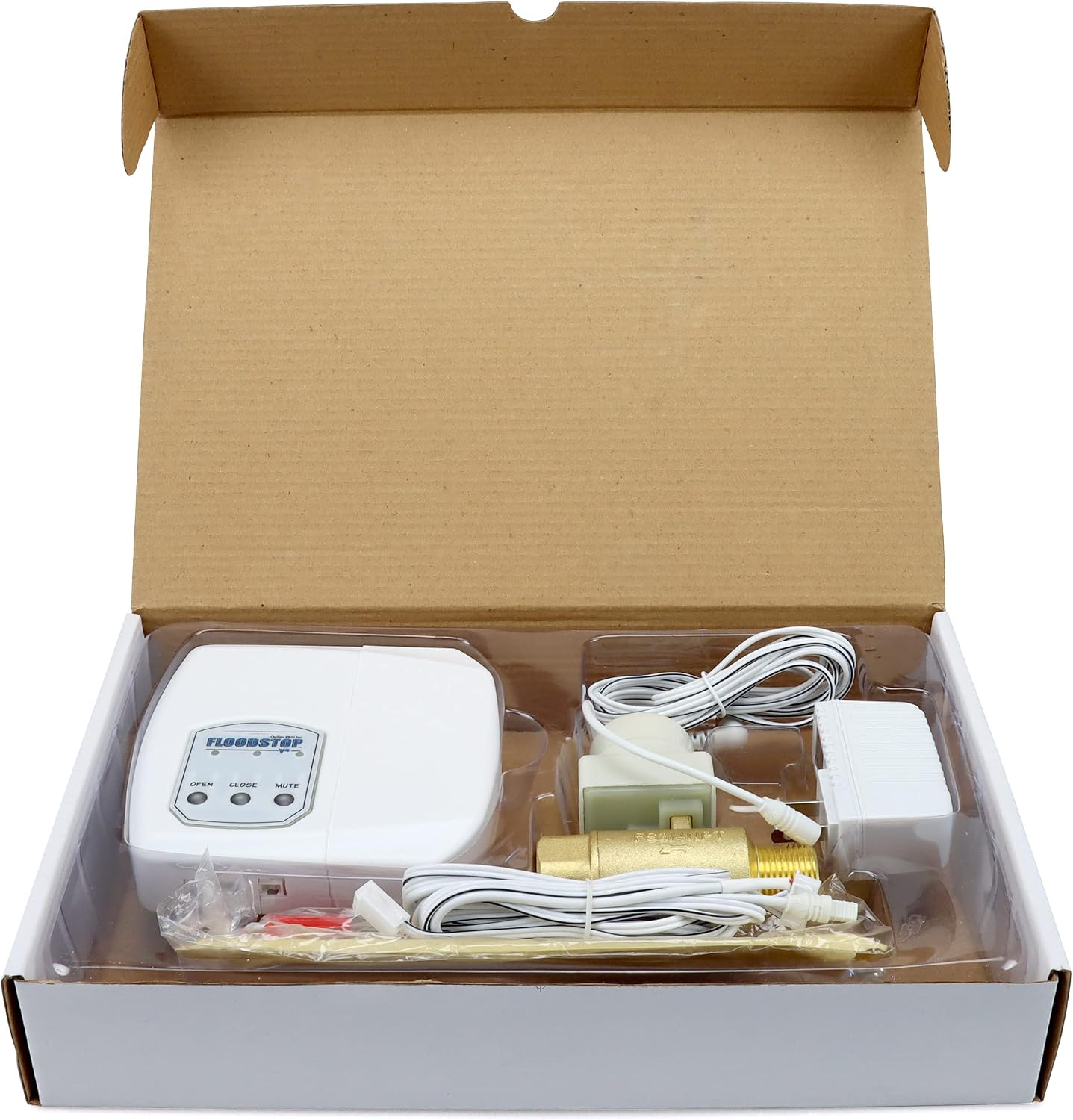 FloodStop Water Heater Leak Detector Kit, 3/4" Press x Press | Automatic Water Shut-Off and Visual/Audible Alarms