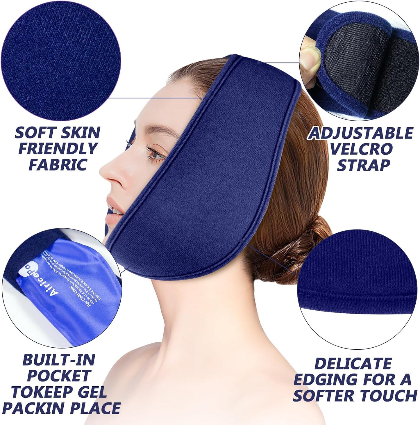 AiricePac Elbow Ice Pack Wrap, Tennis Golfers Sleeve For Arm and Calf Injuries Reusable, Cold Compression for Pain Relief