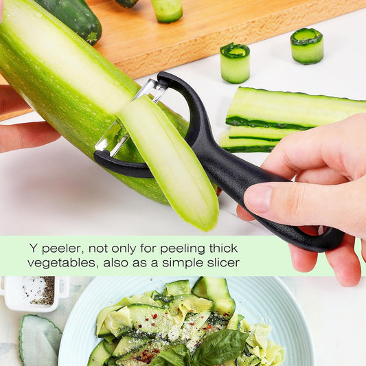 Senbowe Upgrade Potato Peeler for Kitchen, 6PCS Stainless Steel Vegetable Peeler, I and Y Veggie Food Peeler for Apple Fruit Carrot Zucchini Cucumber,Good Grip Makes Peeling Very Easy (Green)