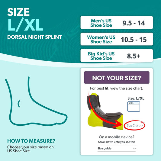 BraceAbility Dorsal Night Splint | Plantar Fasciitis Pain Relief, Foot Drop Brace for Sleeping, and Achilles Tendon Stretcher Boot for Nighttime Ankle Dorsiflexion (L/XL)