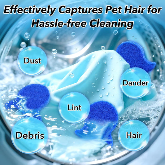 6 Pack Pet Hair Remover for Laundry,Reusable Dog & Cat Hair Remover for Laundry,Effectively Removes Pet Hair, Lint and Dander from Bedding and Clothing, Suitable for Washing Machines, Dryers