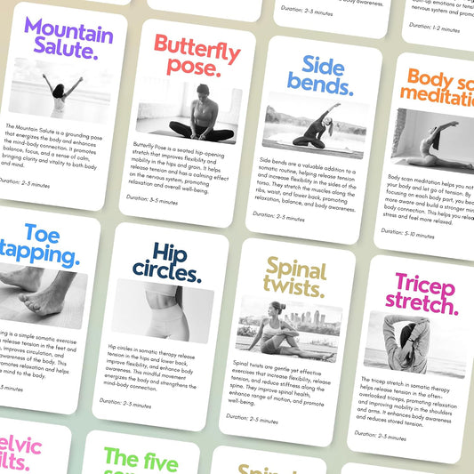 CATCHYOURDREAMS Somatic Therapy Exercise Cards: 42 Simple Practices to Reduce Stress, Release Tension, and Reconnect with Your Body Anytime, Anywhere