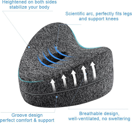 Vertdens Leg Pillow, Knee Pillow for Side Sleepers, Leg Pillows for Sleeping, Knee Cushion for Sleeping,Suitable for Relieving Leg, Back, Knee Pain