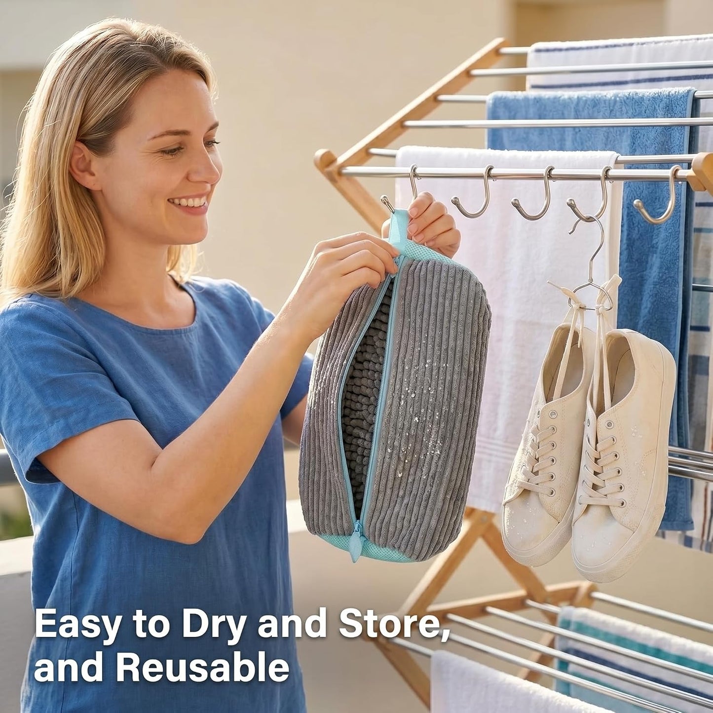 Shoe Washing Machine Bag: 2 Pack - Invisible Zipper For Family Wash | Zero Damage 2x Thick Plush Mesh | Busy Moms & Muddy Kids Footwear | Protects Laundry Drum & Resists Tears