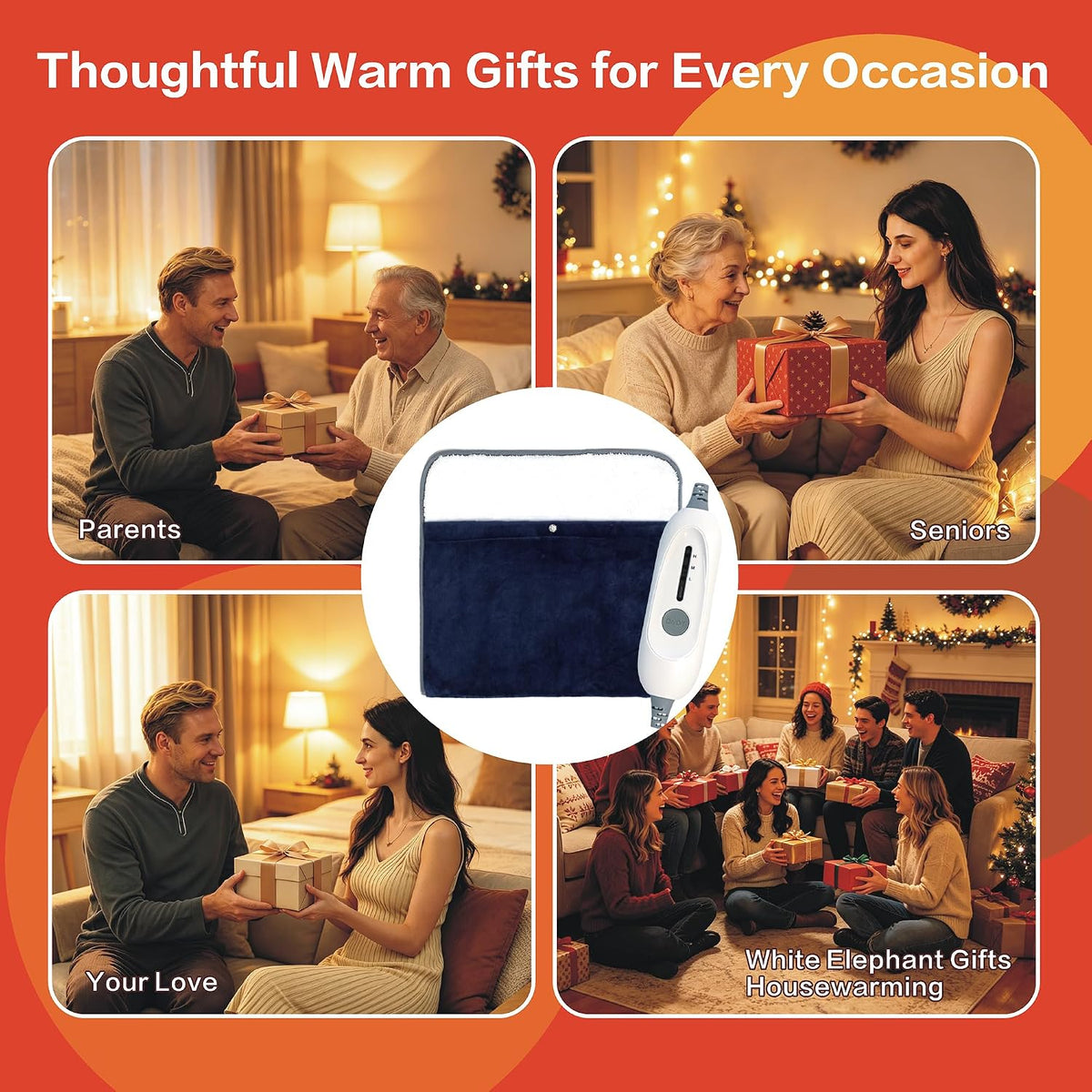 WarmMist Heated Foot Warmers, 22"×20" Electric Foot Heating Pad, Ultra Soft