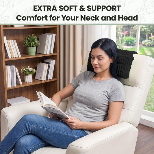 Recliner Pillow, Adjustable Neck Pillow for Recliner Chair | Soft corduroy, Weighted Non-Slip Flap, Adjustable Filling, Washable Cover, Ideal for Recliners, Sofas, Office Chairs