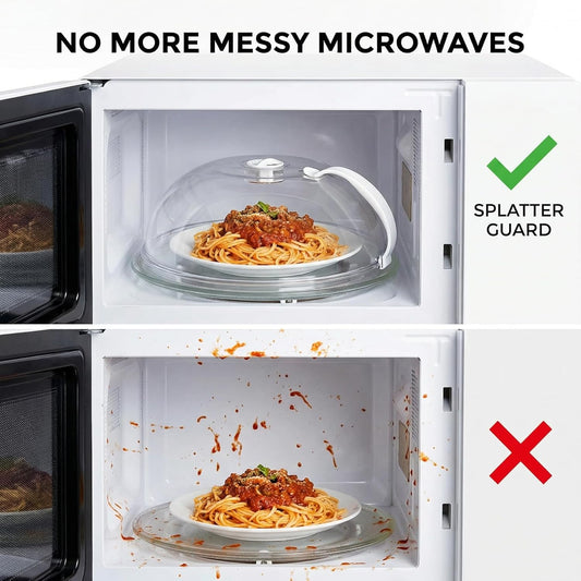 10.5 Inch Microwave Splatter Cover, Microwave Cover for Food with Handle & Adjustable Steam Vents, Anti-Splatter Plate Lid for Heating, Splatter Guard for Microwave Oven, BPA-Free