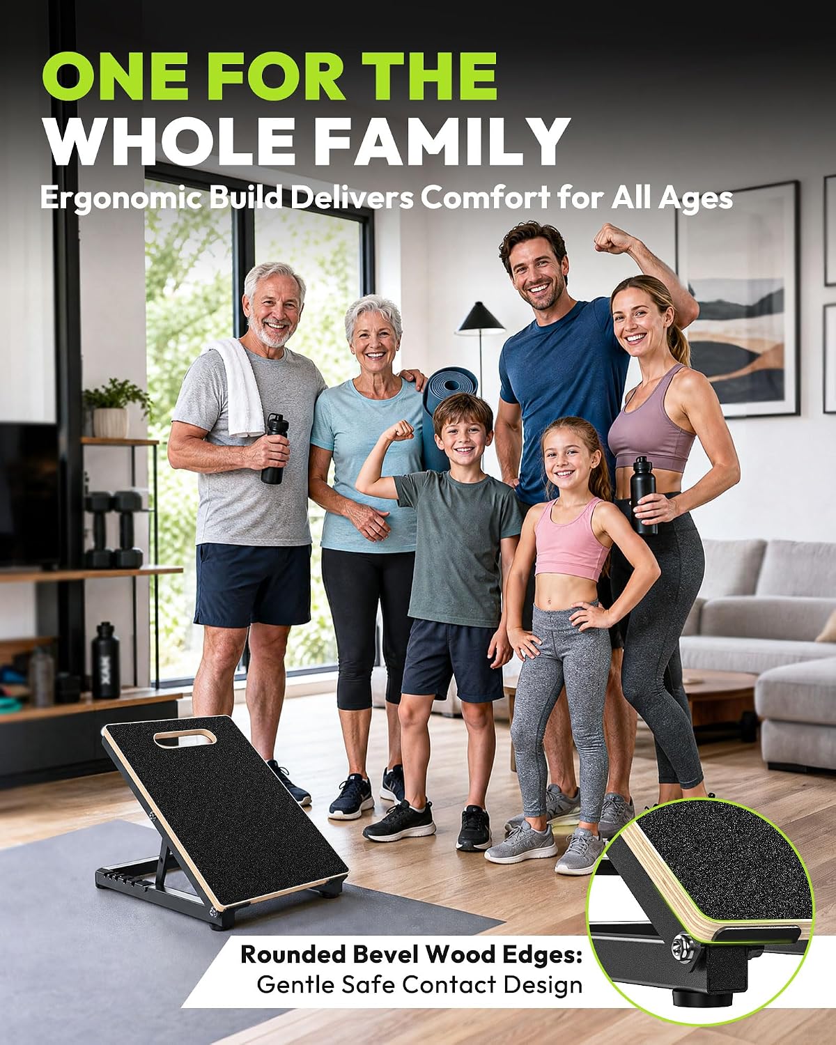 Wooden Slant Board, 660 lb Steel Frame, Five-Angle Calf Stretcher | 15 To 40 Degree Inclines, Multilayer Deck, Non-Slip Surface, Squats, Heel Raises, Ankle Mobility, Home Gym, No Assembly