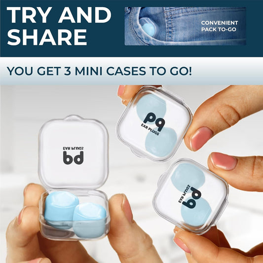 PQ Wax Ear Plugs for Sleep - 6 Silicone Wax Earplugs for Sleeping and Swimming - Gel Ear Plugs for Noise Cancelling, Ear Protection - Sleeping Earplugs with Sound Blocking 32 Db (6-Pillows). White