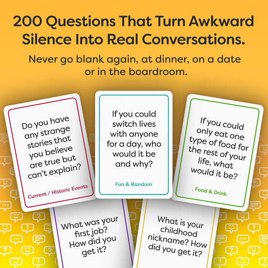 200 Fun Icebreaker Cards, Easy Small Talk Conversation Starters for Adults