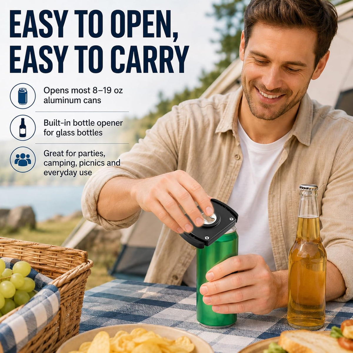 2 Pcs Beer Can Top Remover For 8 To 19 Oz Aluminum Soft Edge