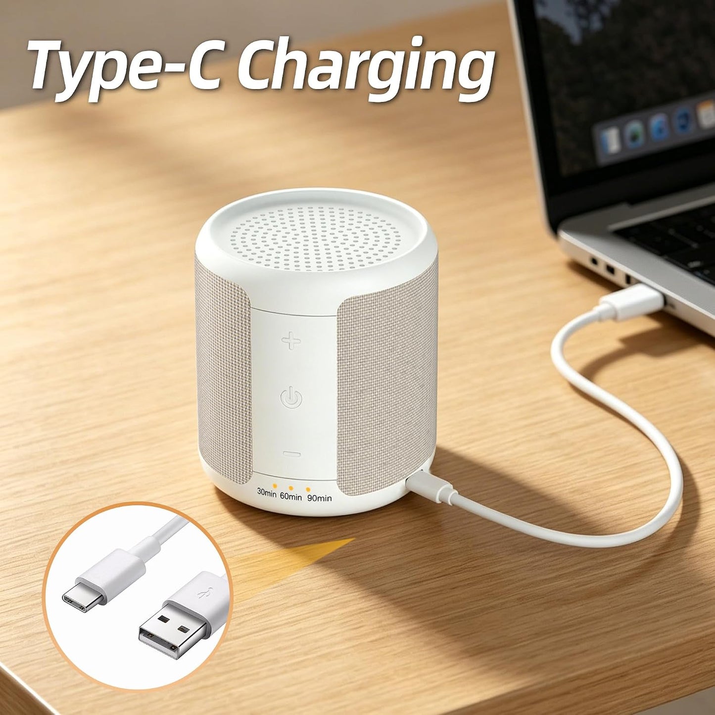 Portable Sound Machine - Mini White Noise Machine with 30 Soothing Sounds, 32 Volume Levels, 4 Timers | Pocket-Sized Travel Noise Machine for Baby, Adults, Sleeping, Office Privacy & Nursery