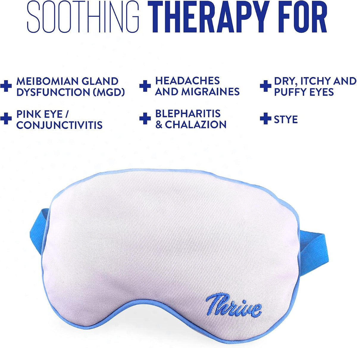 Thrive Clay Bead Eye Mask, Heated, Dryness Relief, Gray