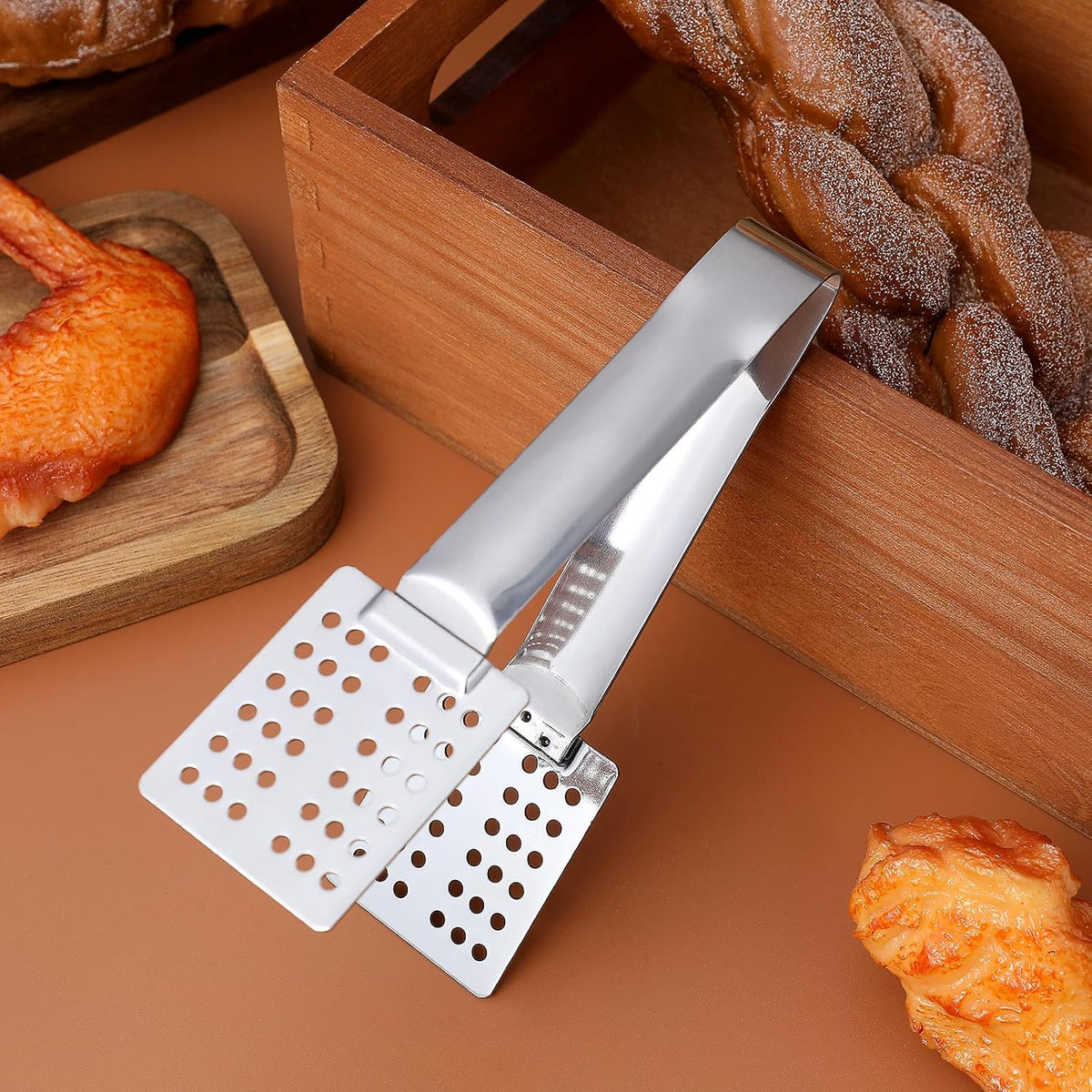 Luxshiny Tea Bag Squeezer Tongs Stainless Steel Tea Bag Strainer Spoon Shape Squeezer for Loose Leaf Kitchen Food Clip for Cooking Ice Cubes 5.51 in