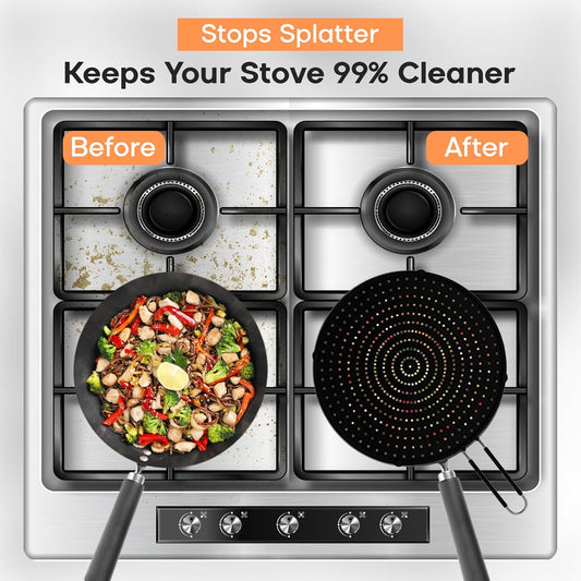 Beckon Ware 13-Inch Splatter Screen for Frying Pan, Silicone, USA Brand