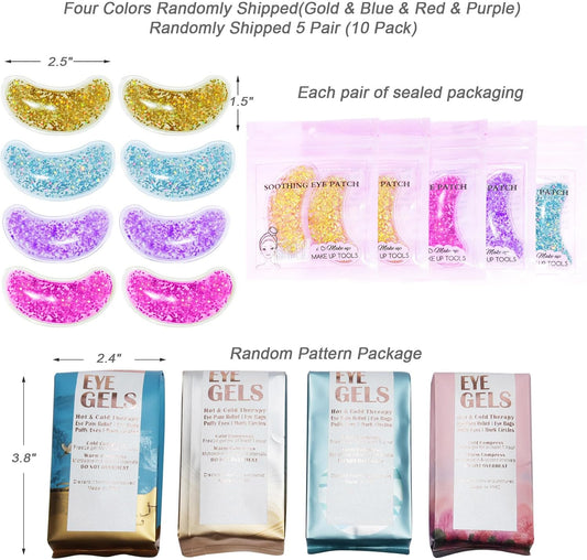 10Pack Under Eye Patches for Puffy Eyes, Reusable Ice Gel Eye Pad Cooling Eye Patch Hot Cold Therapy Eye Mask