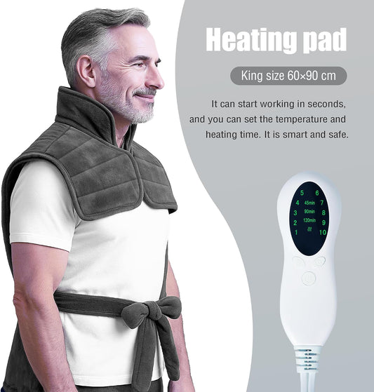 Heating Pad for Neck and Shoulders and Back,Exquisite Gifts for Mom Dad Wife Brother and Sister,Heating Pad for Back Pain Relief, Overheating Protection, Machine Washable