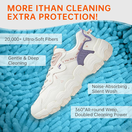 1PCS Blue Shoe Washing Machine Bags for All Shoe Types | Deep Cleaning,Reusable and Durable,Safeguarding Shoes from Scuffs and Deformation,Tear-Resistant Chenille Fabric