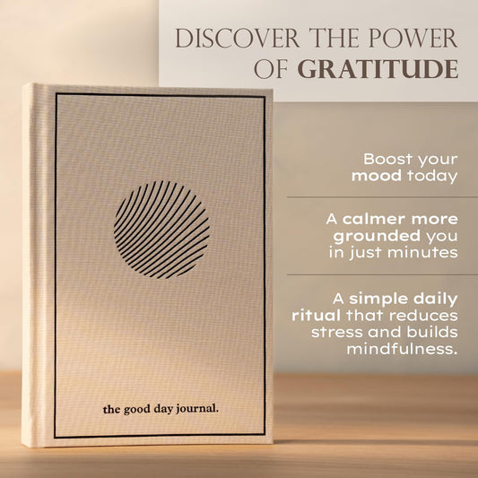 ANECDOTE. Gratitude Journal – The Good Day Journal for Happiness, Mindfulness and Reflection, Feel Happier and Less Stressed, Inspirational Daily Journal for Women & Men - Cream