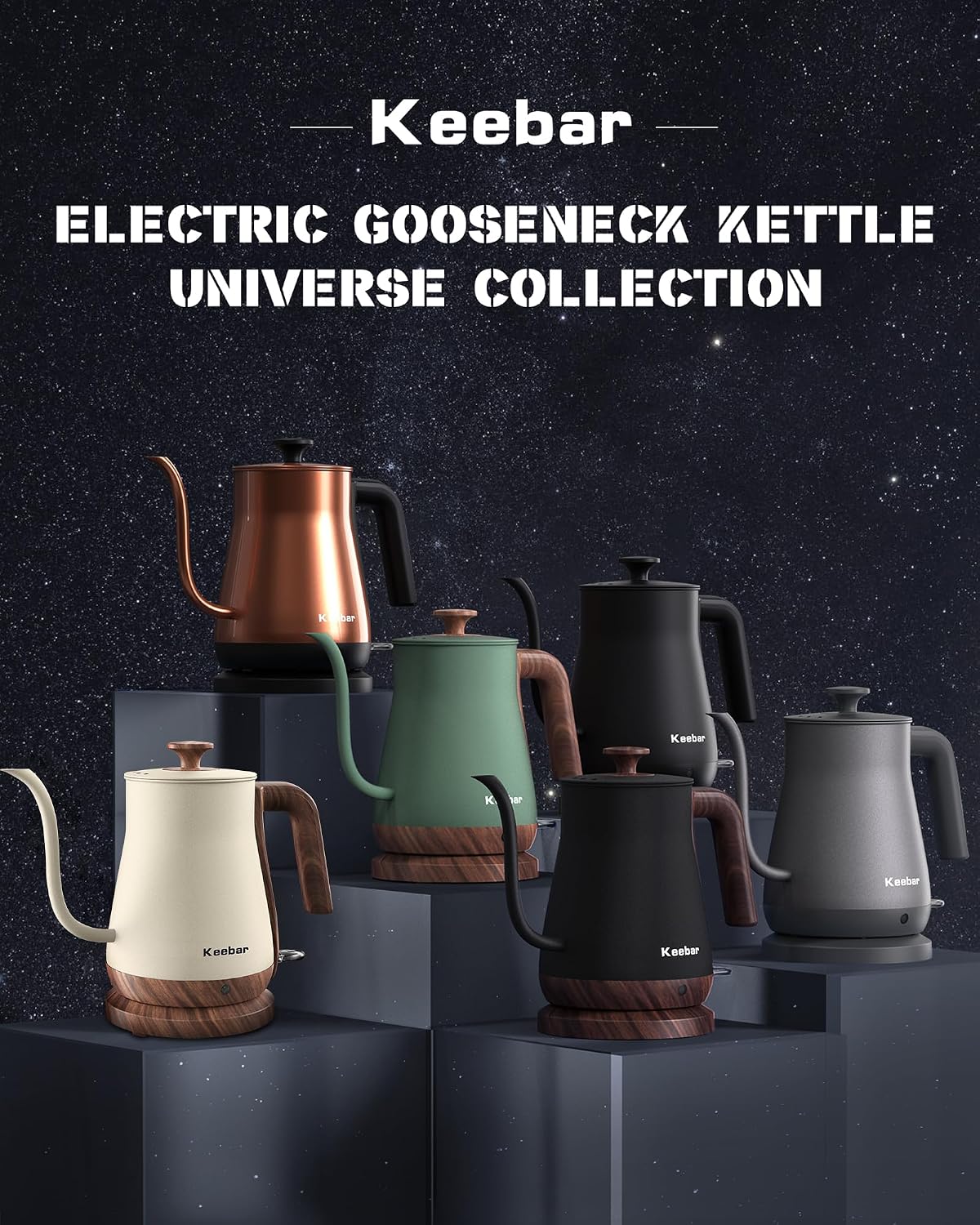 Gooseneck Electric Kettle, 0.8 L, 1000 W, Auto Shut-Off, Light Green | Compact 0.8 L Kettle With Stainless Steel Interior, Gooseneck Pour, Wood-Grain Handle, Auto Shut-Off And Boil-Dry Protection