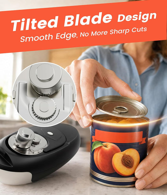 Newise Electric Can Opener, One Touch Automatic Can Openers with Smooth Edge Side Cut, Rechargeable with Magnetic Lid Remover, Hands-Free for Seniors with Arthritis, Kitchen Gadgets Fits Most Cans