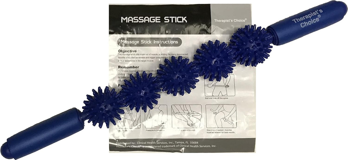 Therapist's Choice® Muscle Roller Stick 3000: Ergonomic Padded Grip 5 Spiky Balls Massage Stick