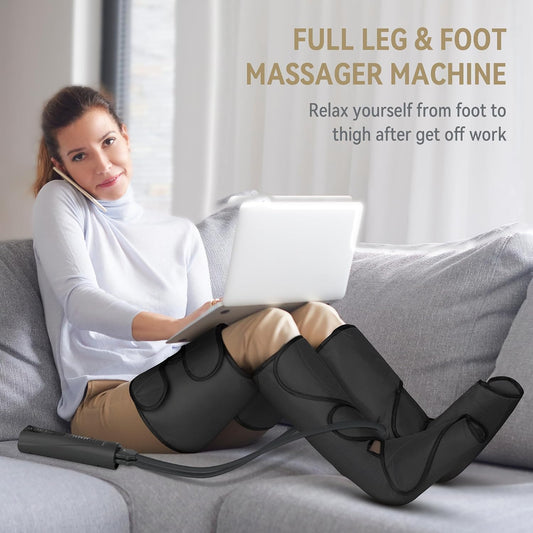 FIT KING Foot and Leg Massager for Circulation and Relaxation | 3 Independent Channels, Larger Massage Chambers, Hand-held Controller, for Vericose Veins, Cramps,Swelling and Edema, FSA-HSA