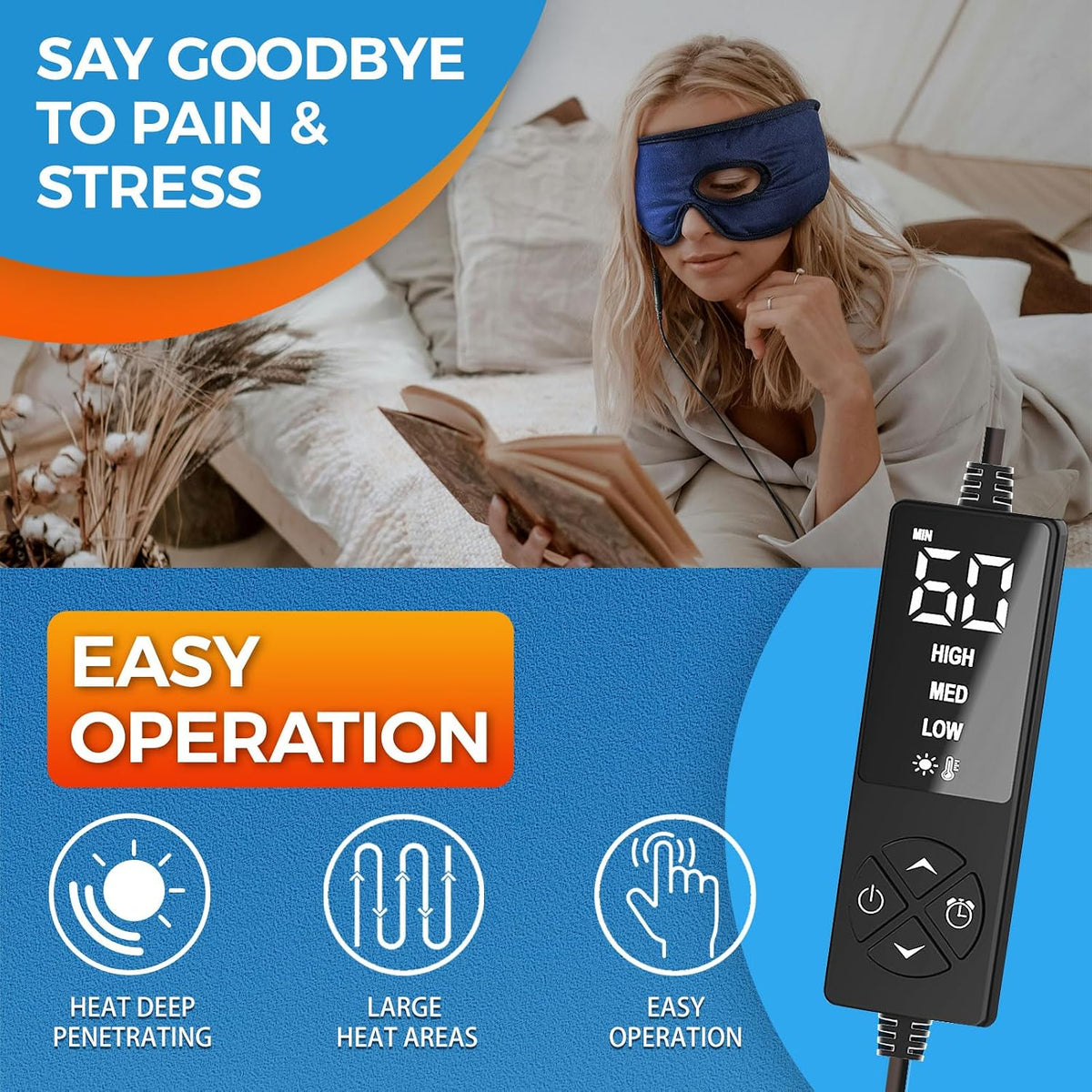 sticro Electric Stye Eye Compress Heating Pad for Stye Eye Treatment with Eye Hole, Moist Heat for Stye Chalazion Blepharitis Relief for Left/Right Eye Irritation
