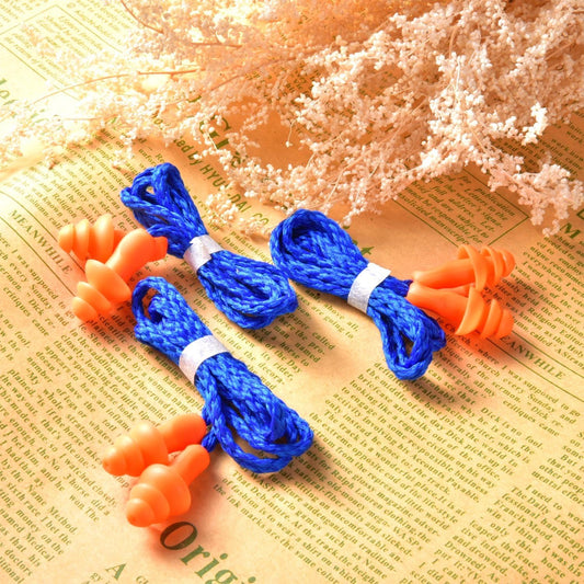 Bememo 20 Pairs Silicone Earplugs Noise Cancelling, Blue-Orange