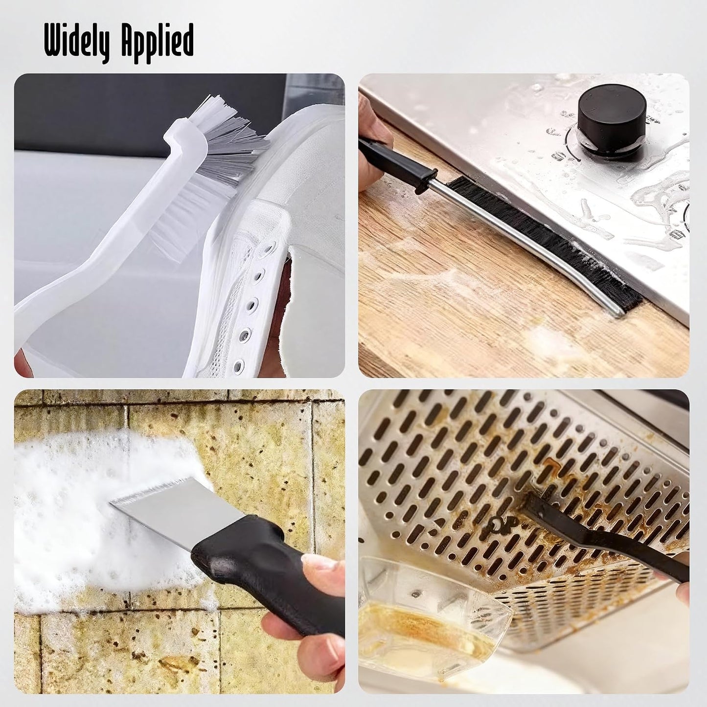 12Pcs Crevice Cleaning Brush, Multi-Purpose Hard Bristle Cleaning Brush Small Gap Scrub Brushes for Household Kitchen Gas Stove Bathroom Corner Window Grooves Keyboard Cup Teapot