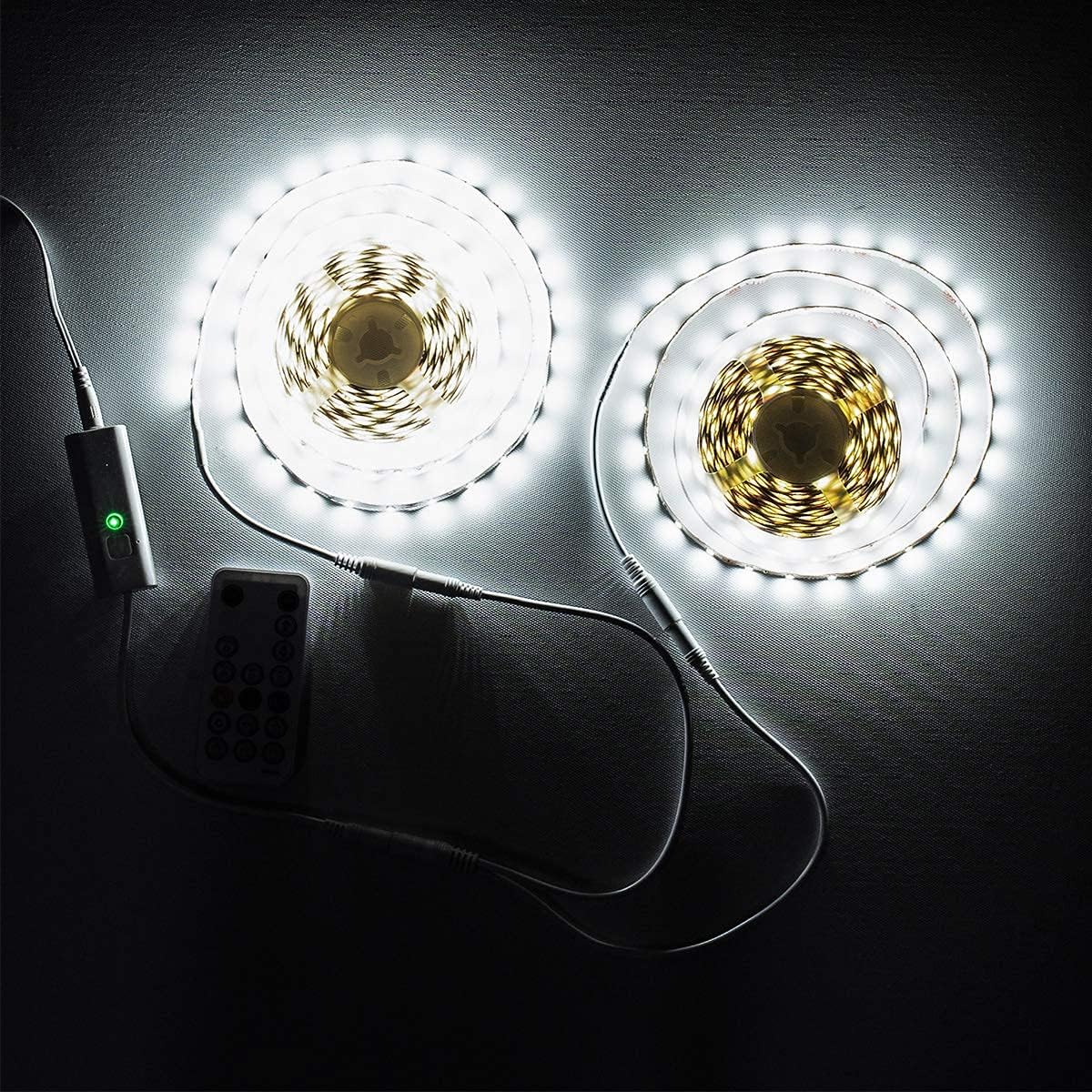WOBANE 16.4ft Motion Sensor LED Strip with Remote,Warm White Tape Lighting