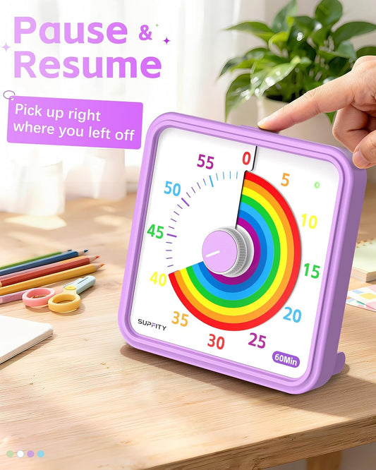 8-Inch Large Visual Timer for Kids 60-Minute Classroom Timer Magnetic