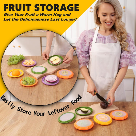 Double-Sided Avocado Saver & Onion Storage, 4Pcs Food Holder | Upgraded Double-Sided Silicone! 4Pcs Avocado Saver & Onion Storage. Keeps garlic, tomato & produce fresh in fridge containers