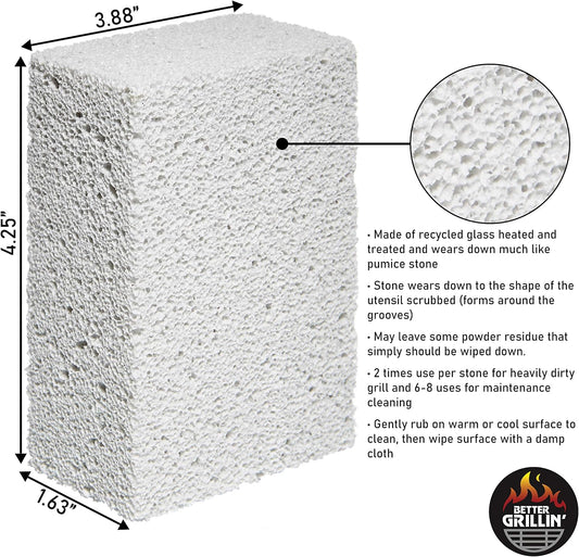 Better Grillin Scrubbin Stone Grill Cleaning Brick Block | Griddle Stone | Grill Stone Cleaning Block | Barbecue Grill Cleaner for BBQ, Griddle, & Racks