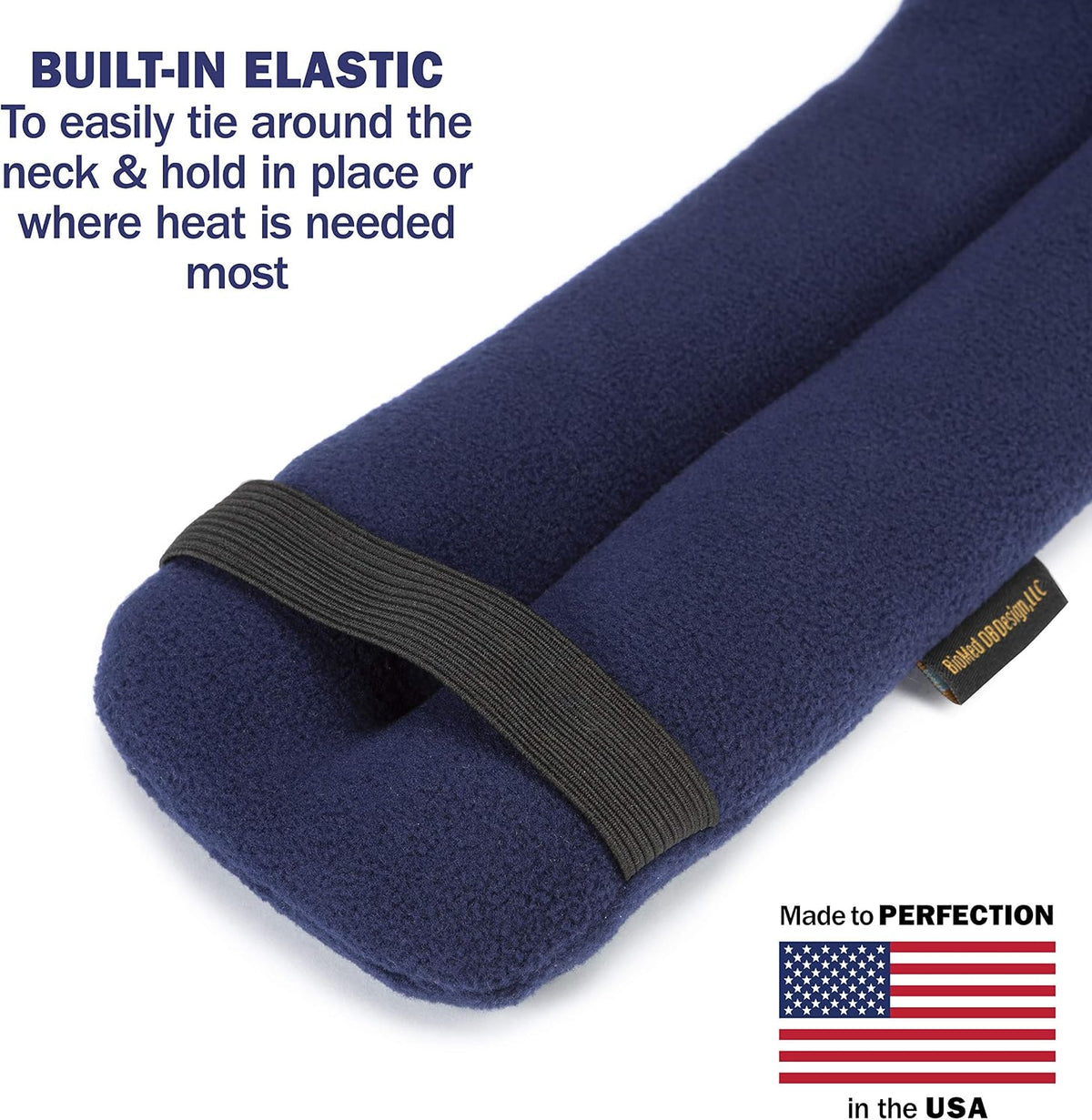 SunnyBay Microwave Heating Pad, Microwavable Heated Neck and Shoulder Wrap, Hands-Free Weighted Moist Hot or Cool Pack, Flaxseed Filling, 26 Inch Length, Navy