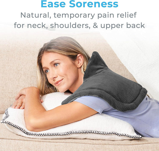 Pure Enrichment PureRelief Neck & Shoulder Heating Pad - 4 Heat Settings, Auto Shut-Off, Universal Fit, Magnet Closure, Soft Micromink, Storage Bag, 5-Year Warranty, Machine Wash (Turquoise Blue)