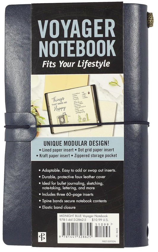 Voyager Refillable Notebook - Midnight Blue (Traveler's Journal, Planner, Notebook)