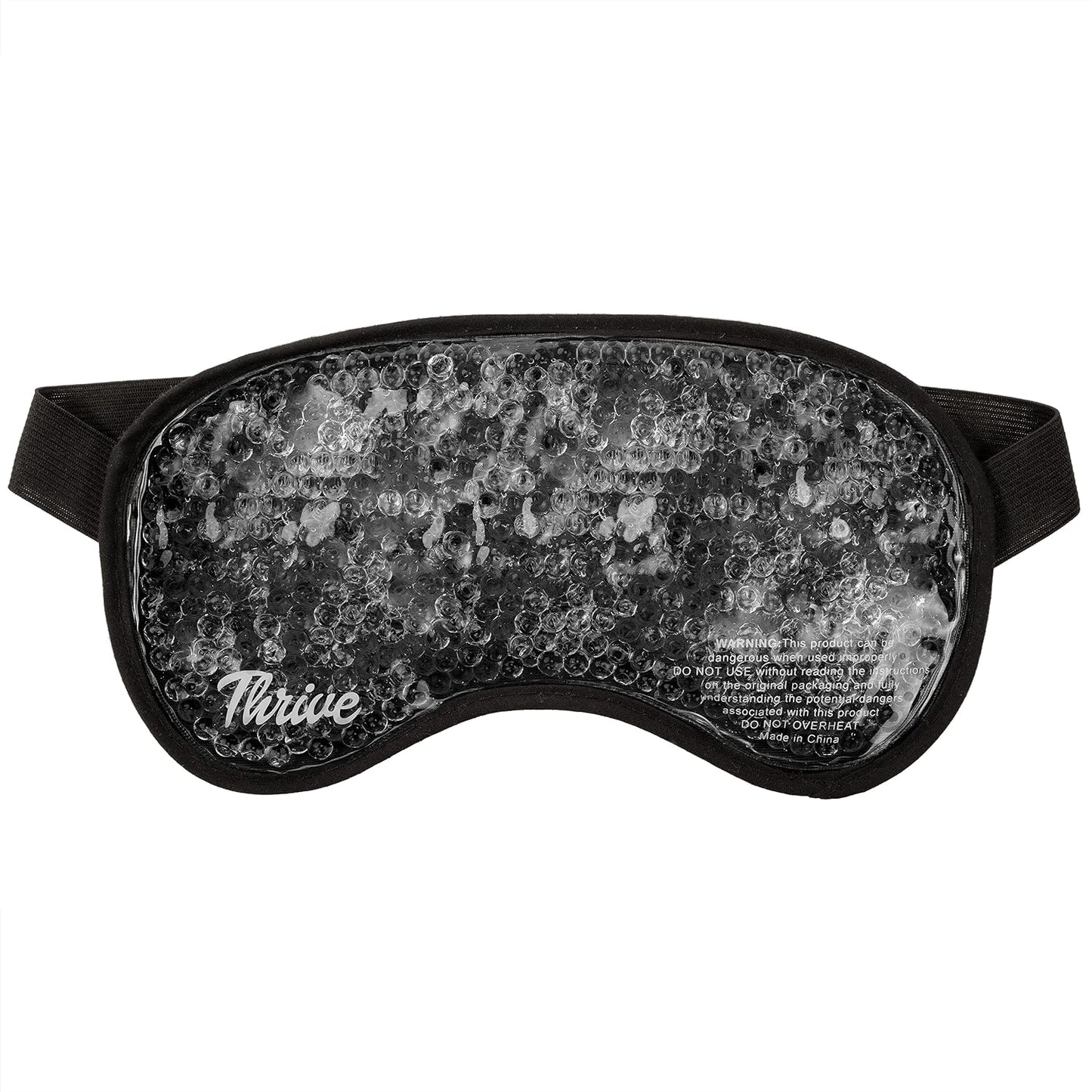 Thrive Gel Beads Eye Mask - Cold Compress for Dark Circles & Puffy Eyes - Hot Compress for Migraine Relief & Post-Surgery Swelling - Sleep Mask Blackout & Ice Pack for Face - Midnight, Pack of 1