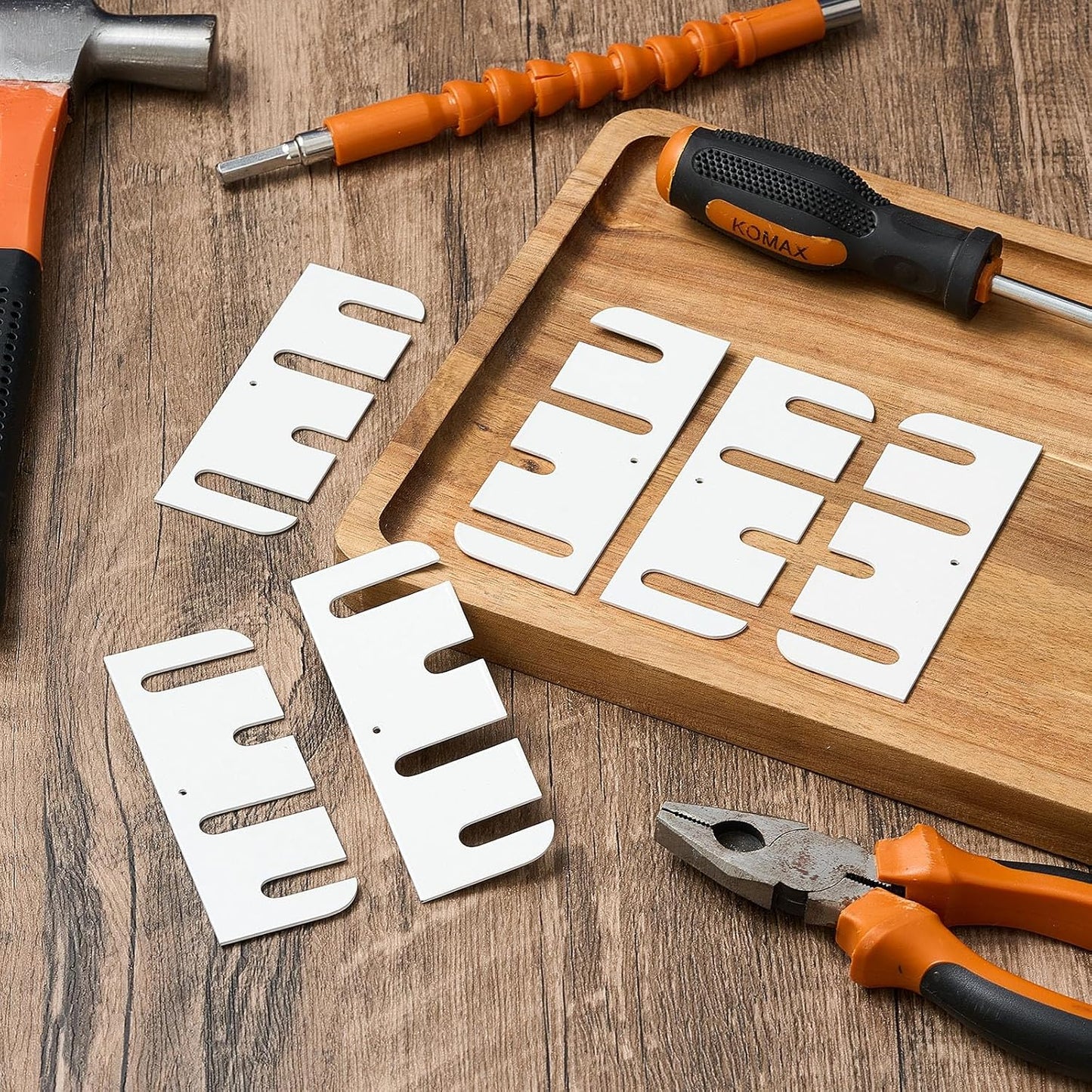 10 Pcs Hardware Door Hinge Shims Stainless Steel Metal Coated Finish Door Hinge Shim for Repair Kit (4 Inch,White)